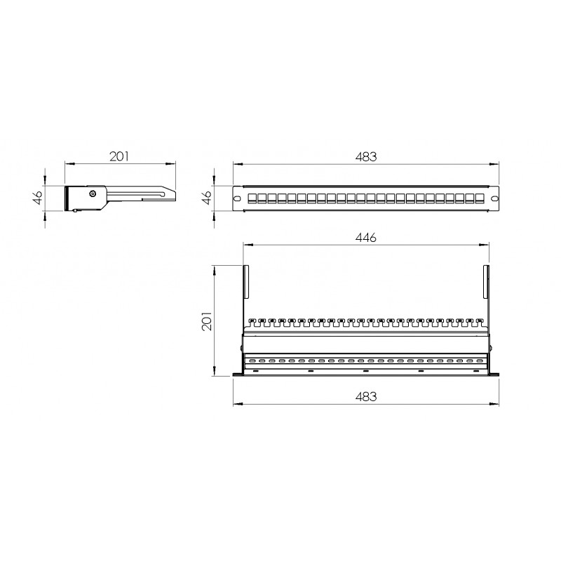 Patch Panel Keystone Rack U Porty Ftp Stp Wysuwany Netrack