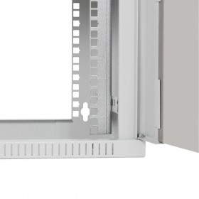 Netrack S-Line wall-mounted cabinet 19'', 6U/240 mm, glass door, grey - 2