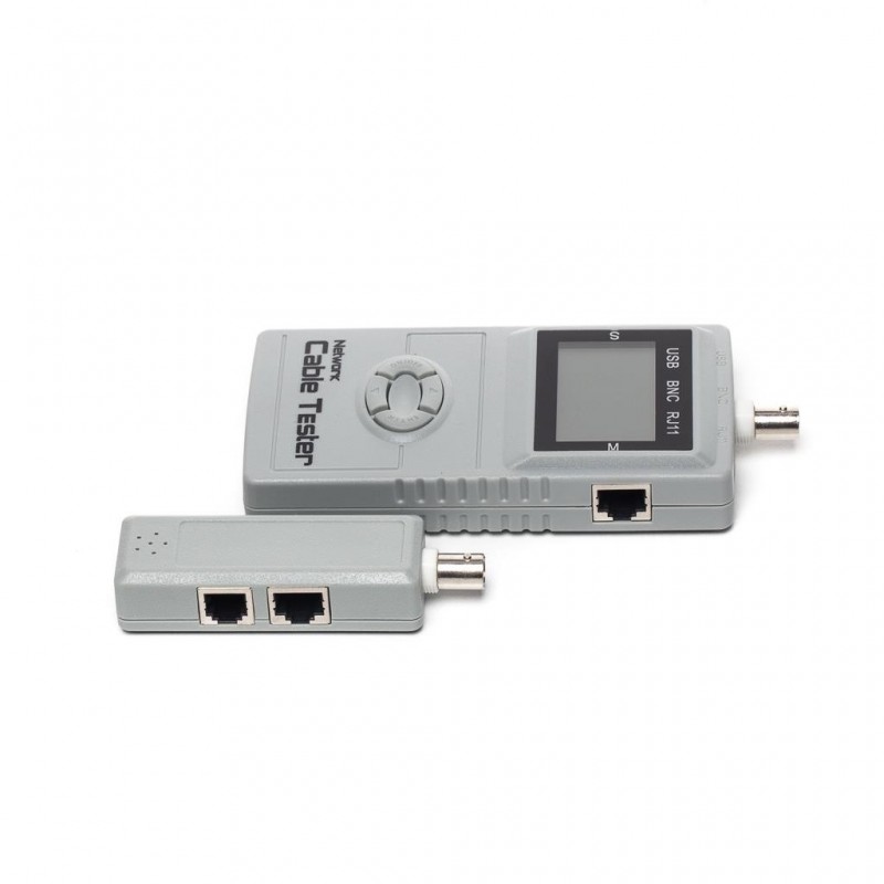 Netrack cable tester with LCD display RJ45/RJ11/BNC/USB, map test