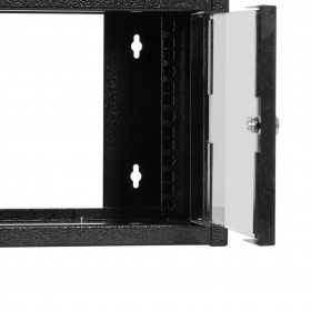 Netrack S Line wall-mounted cabinet 10'', 4.5U/300 mm, black, glass door - 2