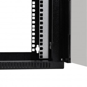 Netrack S-Line wall-mounted cabinet 19'', 6U/240 mm, black, glass door - 2