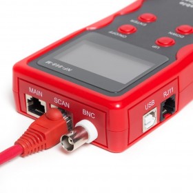 Netrack tester kabli RJ45/RJ11/BNC/USB/map test, wyświetlacz LCD, 8 kontrolerów - 7