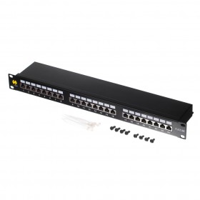 Patch panel 19'' 24-ports cat. 5e FTP, with shelf - 5
