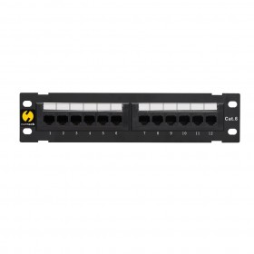 Netrack wall-mount patchpanel 10'', 12 - ports cat. 6 UTP LSA, with bracket - 2