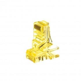 Netrack GoldMax 50u plug RJ45 8p8c, UTP, stranded, cat. 5e (100 pcs.), yellow - 1