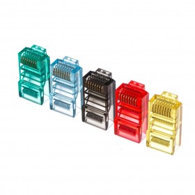 Netrack plug RJ45 8p8c, UTP for solid cable, cat. 5e (100 pcs.), colours mix - 1