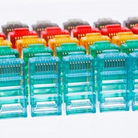 Netrack plug RJ45 8p8c, UTP for solid cable, cat. 5e (100 pcs.), colours mix - 2