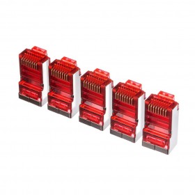 Netrack plug RJ45 8p8c, FTP for stranded cable, cat. 5e (100 pcs.), red - 3