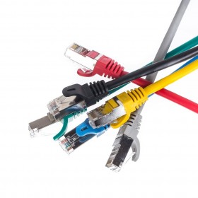 NETRACK Netzwerkkabel Patchkabel Ethernet DSL LAN RJ45 - CAT5E FTP 1m Grau - 6