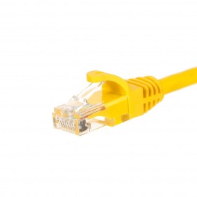 NETRACK Netzwerkkabel Patchkabel Ethernet DSL LAN RJ45 - CAT5E UTP 1,5m Gelb - 1