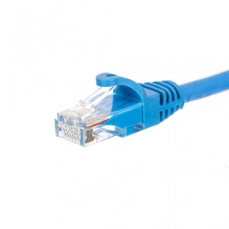 NETRACK Netzwerkkabel Patchkabel Ethernet DSL LAN RJ45 – CAT 6 UTP 2m Blau - 1
