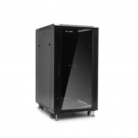 Netrack standing server cabinet Economy 22U/600x800mm (glass door) - black - 1