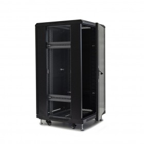 Netrack standing server cabinet ASSEMBLED 22U/600x600mm (glass door) - black - 2