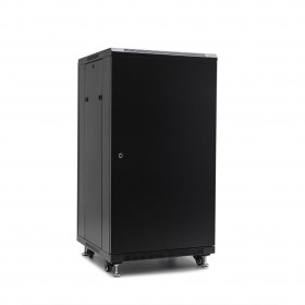 Netrack standing server cabinet ASSEMBLED 22U/600x600mm (glass door) - black - 3