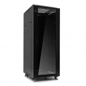 Netrack standing server cabinet Economy 32U/600x800mm (glass door) - black - 1