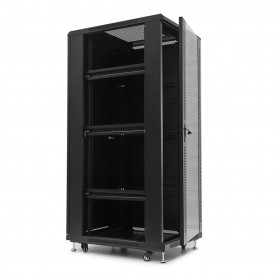 Netrack standing server cabinet Economy 32U/600x800mm (glass door) - black - 2