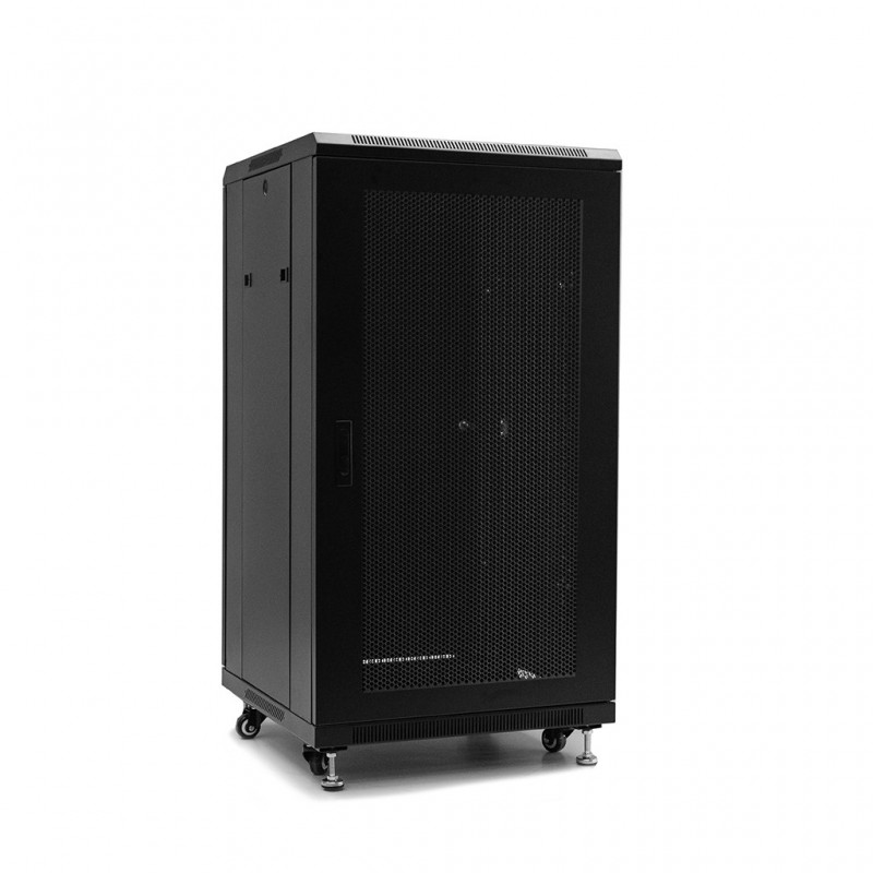 Netrack standing server cabinet Economy 22U/600x600mm (perforated door) - black - 1