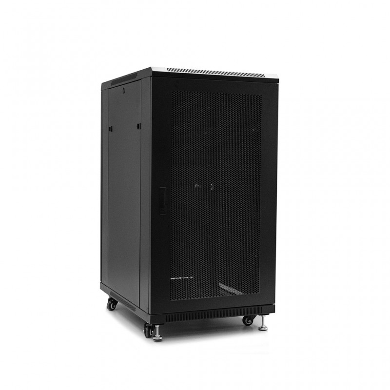 Netrack standing server cabinet Economy 22U/600x800mm (perforated  door) - black - 1