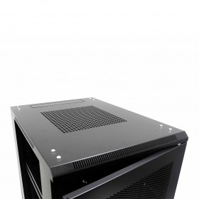 NETRACK Netzwerkschrank  Serverschrank 32U / 32HE 19 " / 19 zoll 800 x 800 mm , mit perforierter Fronttür , Schwarz – gebaut - 5