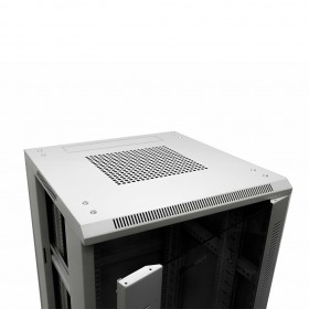 NETRACK Netzwerkschrank  Serverschrank 42U / 42HE 19 " / 19 zoll 600 x 800 mm Glastür Grau – gebaut - 4