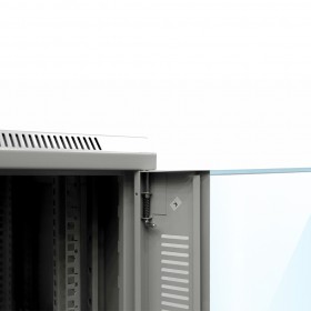 NETRACK Netzwerkschrank  Serverschrank 32U / 32HE 19 " / 19 zoll 600 x 600 mm Glastür Grau – gebaut - 4
