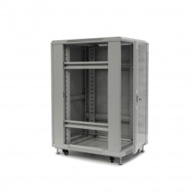 Netrack standing server cabinet Economy 22U/600x600mm (glass door) - grey - 2