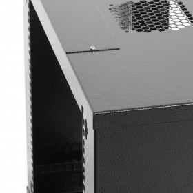 Netrack S-Line wall-mounted cabinet 19'', 9U/240 mm, black, glass door - 2