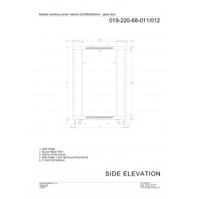 Netrack standing server cabinet Economy 22U/600x800mm (glass door) - grey - 10