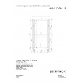 Netrack standing server cabinet Economy 22U/600x800mm (perforated  door) - black - 6