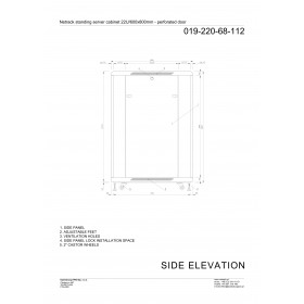 Netrack standing server cabinet Economy 22U/600x800mm (perforated  door) - black - 10