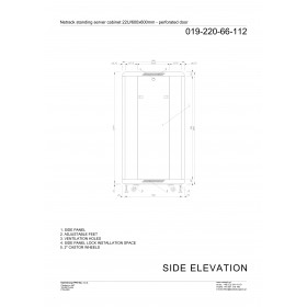 Netrack standing server cabinet Economy 22U/600x600mm (perforated door) - black - 10