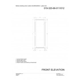 Netrack standing server cabinet Economy 32U/600x600mm (glass door) - black - 8