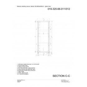 Netrack standing server cabinet Economy 32U/600x600mm (glass door) - grey - 7
