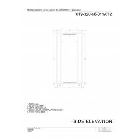 Netrack standing server cabinet Economy 32U/600x800mm (glass door) - black - 10