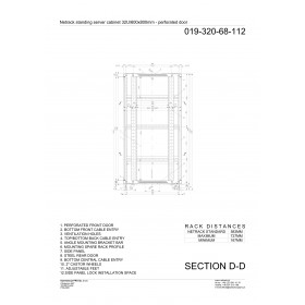 Netrack standing server cabinet Economy 32U/600x800mm (perforated  door) - black - 8