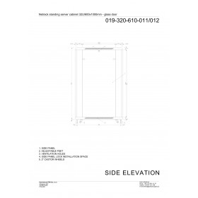 Netrack standing server cabinet Economy 32U/600x1000mm (glass door) - black - 10