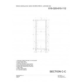 Netrack standing server cabinet Economy 32U/600x1000mm (perforated door) - black - 6