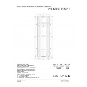 Netrack standing server cabinet Economy 42U/600x600mm (glass door) - black - 7