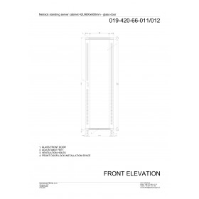 Netrack standing server cabinet Economy 42U/600x600mm (glass door) - black - 8