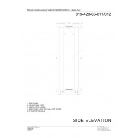 Netrack standing server cabinet Economy 42U/600x600mm (glass door) - grey - 10