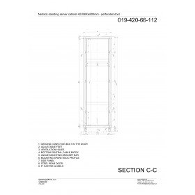 Netrack standing server cabinet Economy 42U/600x600mm (perforated  door) - black - 7