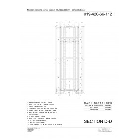 Netrack standing server cabinet Economy 42U/600x600mm (perforated  door) - black - 8
