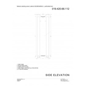 Netrack standing server cabinet Economy 42U/600x600mm (perforated  door) - black - 11