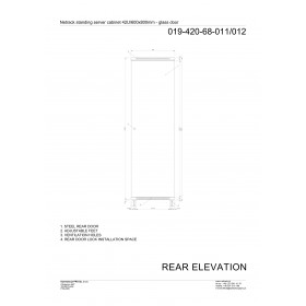 Netrack standing server cabinet Economy 42U/600x800mm (glass door) - grey - 10