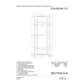 Netrack standing server cabinet Economy 42U/600x800mm (perforated door) - black - 8