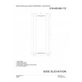 Netrack standing server cabinet Economy 42U/600x800mm (perforated door) - black - 11