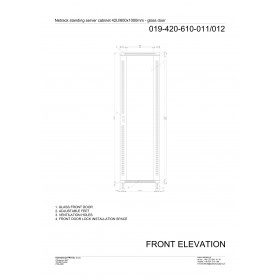 Netrack standing server cabinet Economy 42U/600x1000mm (glass door) - black - 8