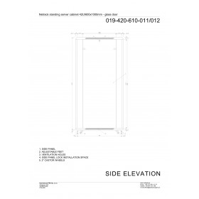 Netrack standing server cabinet Economy 42U/600x1000mm (glass door) - black - 10
