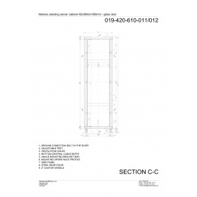 Netrack standing server cabinet Economy 42U/600x1000mm (glass door) - grey - 6