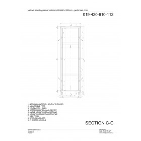 Netrack standing server cabinet Economy 42U/600x1000mm (perforated door) - black - 6